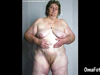 Behaarte Oma macht die Beine breit