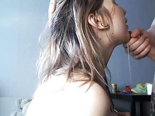 Tätowierte Schlampe wird gefickt und ins Gesicht gespritzt