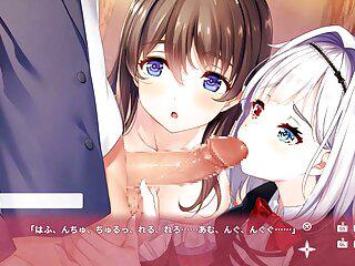 Hentailuder mit großen Titten spielen an ihrem Körper