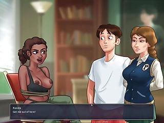 Sommer Zeit für Stiefmutter wichst auf der Couch