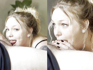 Blonde Masseurin Krissy Lynn bläst ihrem Kunden einen